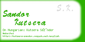 sandor kutsera business card